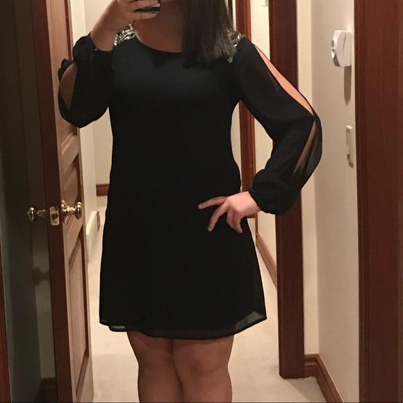 Great Condition Navy Slit Sleeve Dress - Picture 2 of 6